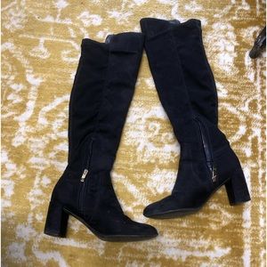 Navy over- the knee boots